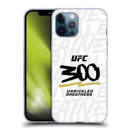 UFC 300 Logo Unrivaled Greatness White Soft Gel Case for Apple iPhone 12 Pro Max