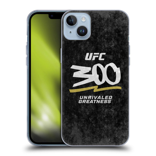 UFC 300 Logo Unrivaled Greatness Distressed Soft Gel Case for Apple iPhone 14 Plus