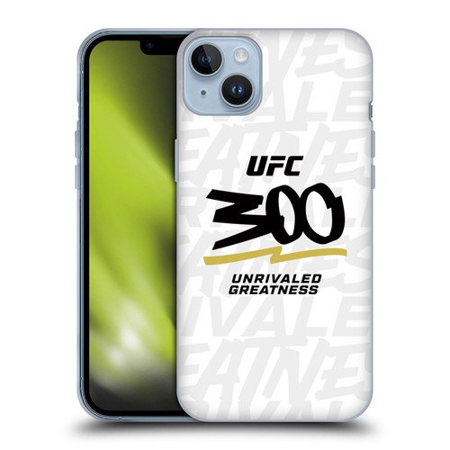 UFC 300 Logo Unrivaled Greatness White Soft Gel Case for Apple iPhone 14 Plus