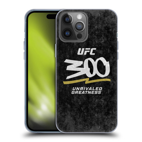 UFC 300 Logo Unrivaled Greatness Distressed Soft Gel Case for Apple iPhone 14 Pro Max