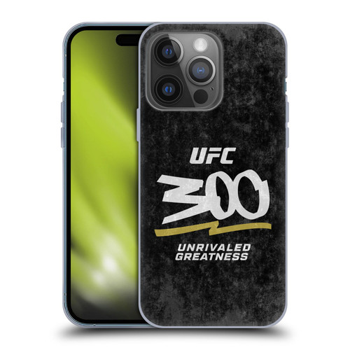 UFC 300 Logo Unrivaled Greatness Distressed Soft Gel Case for Apple iPhone 14 Pro