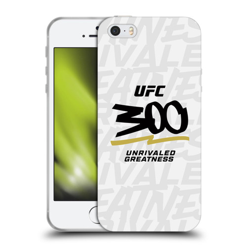 UFC 300 Logo Unrivaled Greatness White Soft Gel Case for Apple iPhone 5 / 5s / iPhone SE 2016