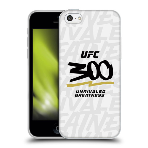 UFC 300 Logo Unrivaled Greatness White Soft Gel Case for Apple iPhone 5c