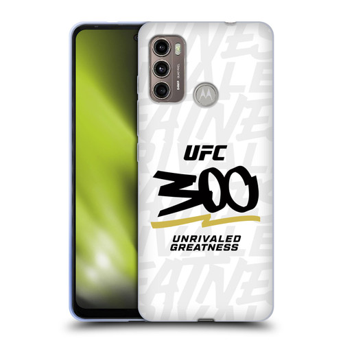 UFC 300 Logo Unrivaled Greatness White Soft Gel Case for Motorola Moto G60 / Moto G40 Fusion