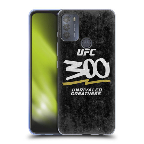 UFC 300 Logo Unrivaled Greatness Distressed Soft Gel Case for Motorola Moto G50