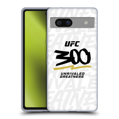 UFC 300 Logo Unrivaled Greatness White Soft Gel Case for Google Pixel 7a