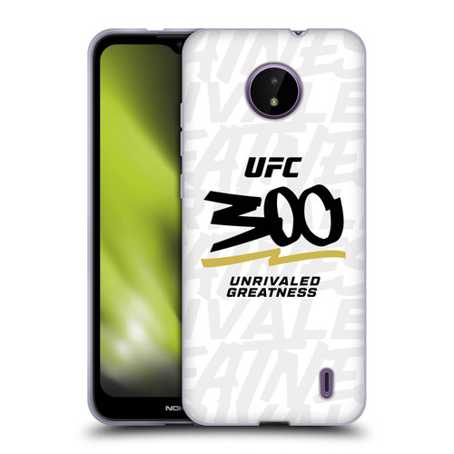 UFC 300 Logo Unrivaled Greatness White Soft Gel Case for Nokia C10 / C20
