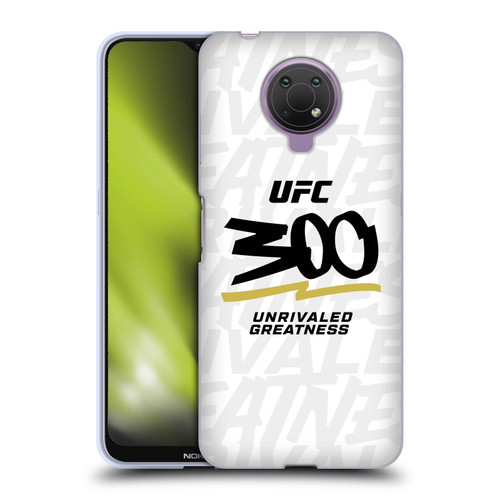 UFC 300 Logo Unrivaled Greatness White Soft Gel Case for Nokia G10