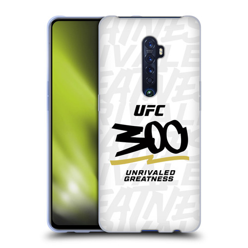 UFC 300 Logo Unrivaled Greatness White Soft Gel Case for OPPO Reno 2