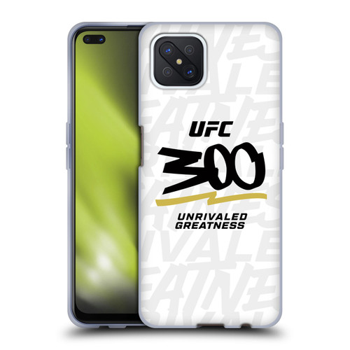 UFC 300 Logo Unrivaled Greatness White Soft Gel Case for OPPO Reno4 Z 5G