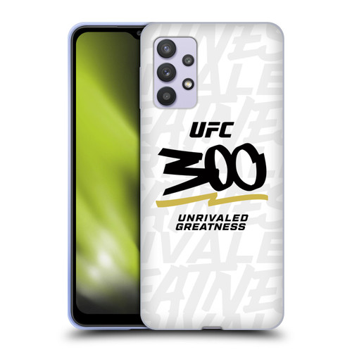 UFC 300 Logo Unrivaled Greatness White Soft Gel Case for Samsung Galaxy A32 5G / M32 5G (2021)