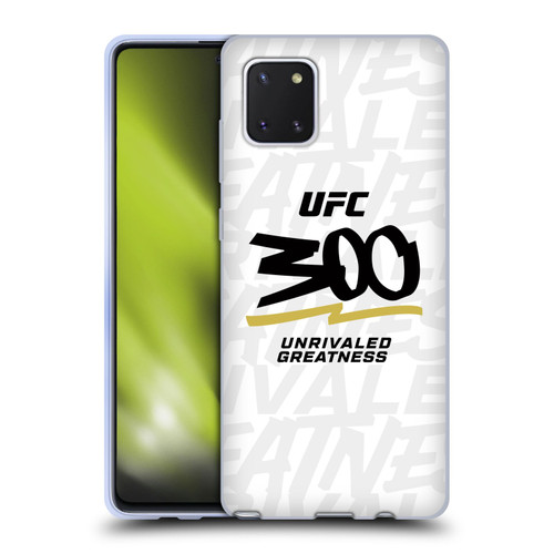 UFC 300 Logo Unrivaled Greatness White Soft Gel Case for Samsung Galaxy Note10 Lite