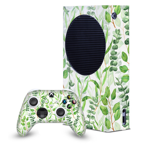 Katerina Kirilova Patterns Eucalyptus Mix Game Console Wrap and Game Controller Skin Bundle for Microsoft Series S Console & Controller