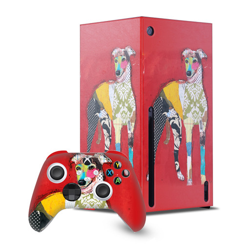 Michel Keck Art Mix Greyhound Game Console Wrap and Game Controller Skin Bundle for Microsoft Series X Console & Controller