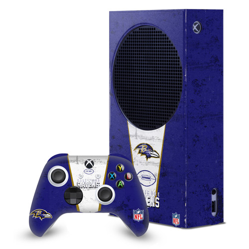 NFL Baltimore Ravens Banner Game Console Wrap and Game Controller Skin Bundle for Microsoft Series S Console & Controller