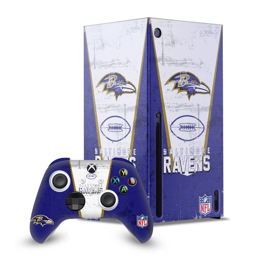 NFL Baltimore Ravens Banner Game Console Wrap and Game Controller Skin Bundle for Microsoft Series X Console & Controller