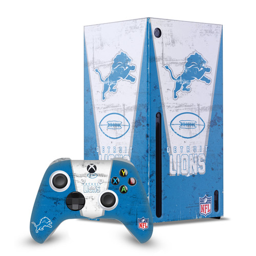 NFL Detroit Lions Banner Game Console Wrap and Game Controller Skin Bundle for Microsoft Series X Console & Controller