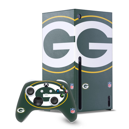 NFL Green Bay Packers Oversize Game Console Wrap and Game Controller Skin Bundle for Microsoft Series X Console & Controller