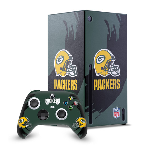 NFL Green Bay Packers Sweep Stroke Game Console Wrap and Game Controller Skin Bundle for Microsoft Series X Console & Controller