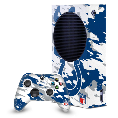 NFL Indianapolis Colts Camou Game Console Wrap and Game Controller Skin Bundle for Microsoft Series S Console & Controller