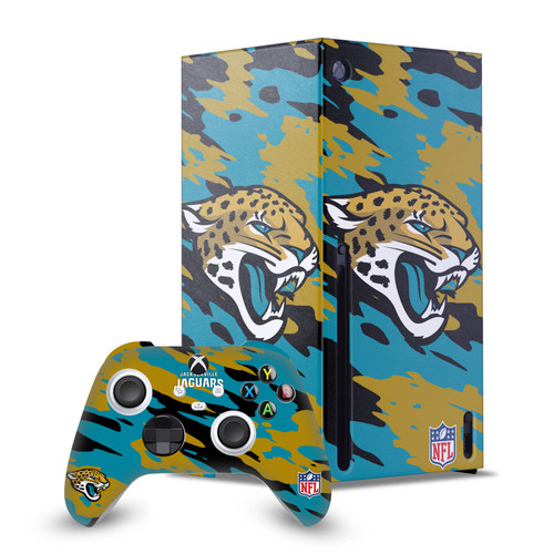 NFL Jacksonville Jaguars Camou Game Console Wrap and Game Controller Skin Bundle for Microsoft Series X Console & Controller