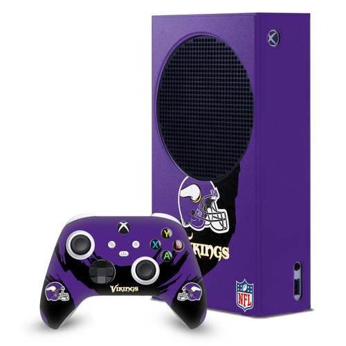 NFL Minnesota Vikings Sweep Stroke Game Console Wrap and Game Controller Skin Bundle for Microsoft Series S Console & Controller