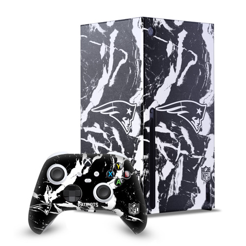 NFL New England Patriots Marble Game Console Wrap and Game Controller Skin Bundle for Microsoft Series X Console & Controller