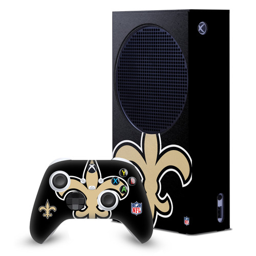 NFL New Orleans Saints Oversize Game Console Wrap and Game Controller Skin Bundle for Microsoft Series S Console & Controller