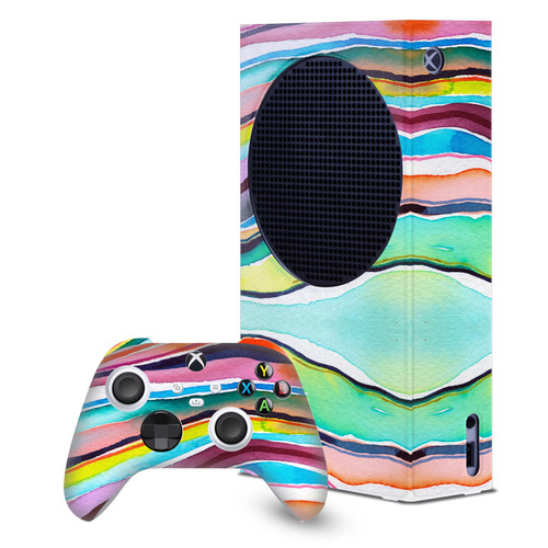 Ninola Assorted Agate Multi Layers Game Console Wrap and Game Controller Skin Bundle for Microsoft Series S Console & Controller