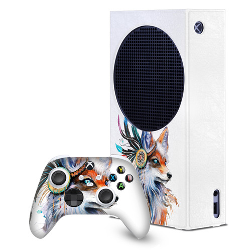 Pixie Cold Art Mix Fox Game Console Wrap and Game Controller Skin Bundle for Microsoft Series S Console & Controller