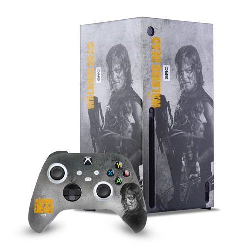 AMC The Walking Dead Daryl Dixon Graphics Daryl Double Exposure Game Console Wrap and Game Controller Skin Bundle for Microsoft Series X Console & Controller