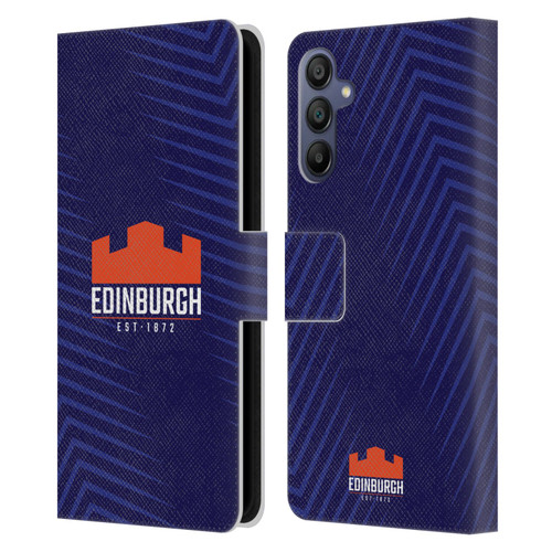 Edinburgh Rugby Graphic Art Blue Logo Leather Book Wallet Case Cover For Samsung Galaxy A15