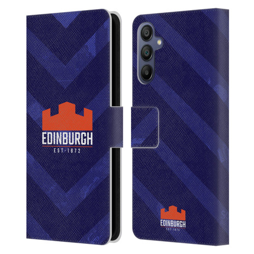Edinburgh Rugby Graphic Art Blue Pattern Leather Book Wallet Case Cover For Samsung Galaxy A15