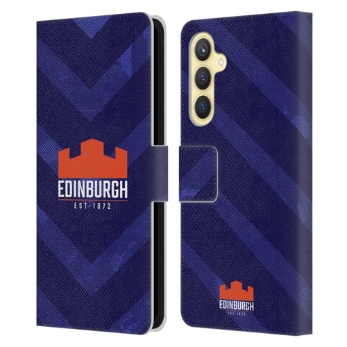 Edinburgh Rugby Graphic Art Blue Pattern Leather Book Wallet Case Cover For Samsung Galaxy S23 FE 5G