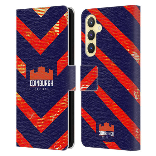 Edinburgh Rugby Graphic Art Orange Pattern Leather Book Wallet Case Cover For Samsung Galaxy S23 FE 5G