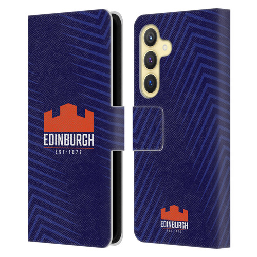 Edinburgh Rugby Graphic Art Blue Logo Leather Book Wallet Case Cover For Samsung Galaxy S24 5G