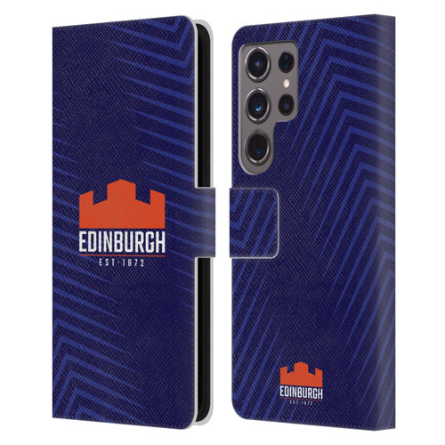 Edinburgh Rugby Graphic Art Blue Logo Leather Book Wallet Case Cover For Samsung Galaxy S24 Ultra 5G