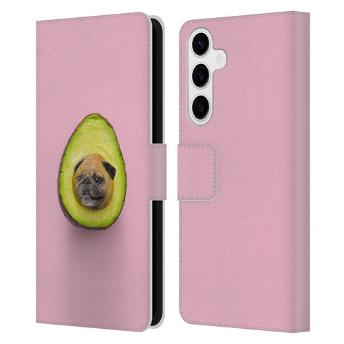 Pixelmated Animals Surreal Pets Pugacado Leather Book Wallet Case Cover For Samsung Galaxy S24+ 5G