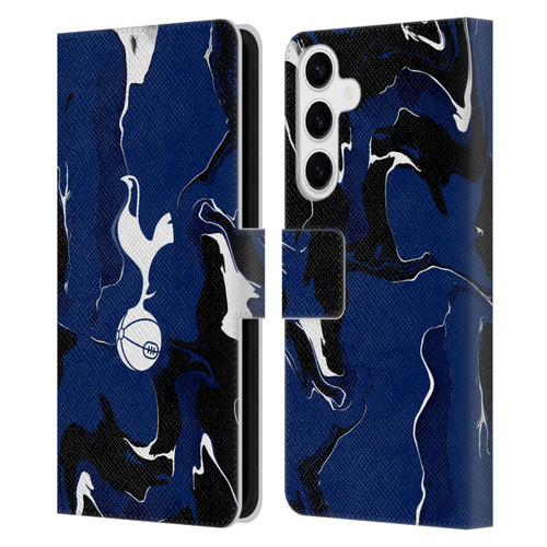 Tottenham Hotspur F.C. Badge Marble Leather Book Wallet Case Cover For Samsung Galaxy S24+ 5G