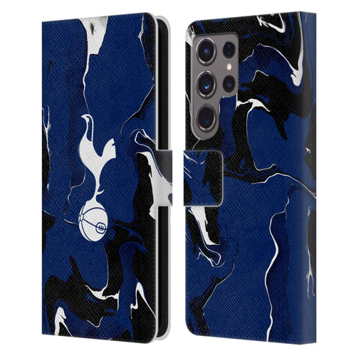 Tottenham Hotspur F.C. Badge Marble Leather Book Wallet Case Cover For Samsung Galaxy S24 Ultra 5G