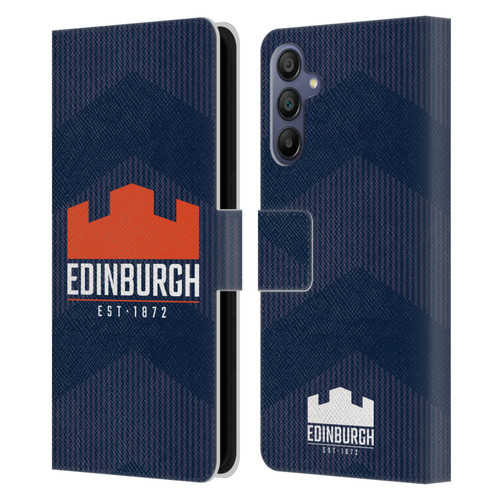 Edinburgh Rugby Graphics Lines Leather Book Wallet Case Cover For Samsung Galaxy A15