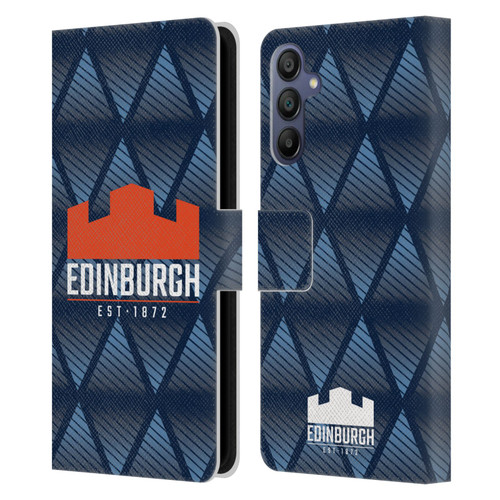 Edinburgh Rugby Graphics Pattern Leather Book Wallet Case Cover For Samsung Galaxy A15