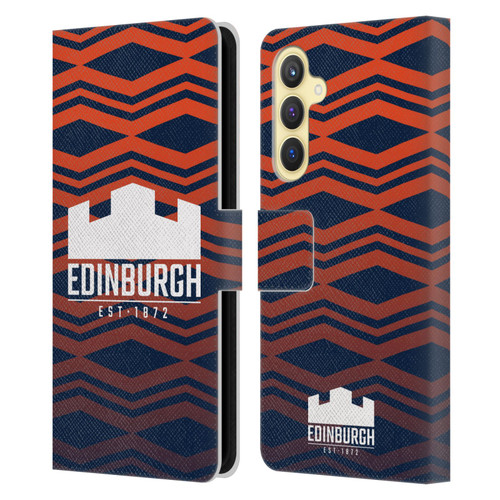 Edinburgh Rugby Graphics Pattern Gradient Leather Book Wallet Case Cover For Samsung Galaxy S23 FE 5G