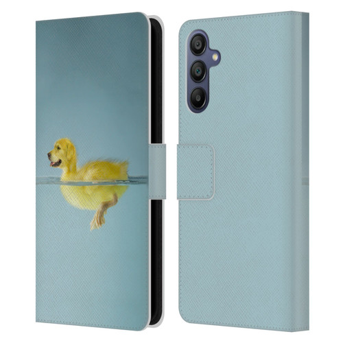 Pixelmated Animals Surreal Wildlife Dog Duck Leather Book Wallet Case Cover For Samsung Galaxy A15