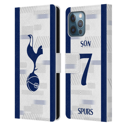 Tottenham Hotspur F.C. 2023/24 Players Son Heung-Min Leather Book Wallet Case Cover For Apple iPhone 12 Pro Max