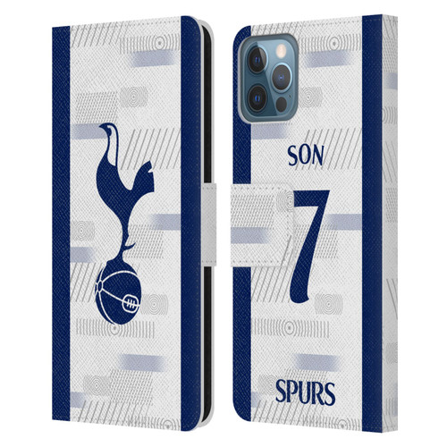 Tottenham Hotspur F.C. 2023/24 Players Son Heung-Min Leather Book Wallet Case Cover For Apple iPhone 12 / iPhone 12 Pro