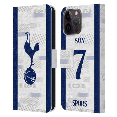 Tottenham Hotspur F.C. 2023/24 Players Son Heung-Min Leather Book Wallet Case Cover For Apple iPhone 15 Pro Max