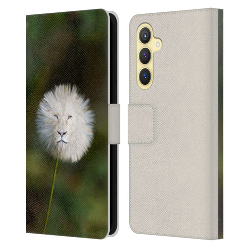 Pixelmated Animals Surreal Wildlife Dandelion Leather Book Wallet Case Cover For Samsung Galaxy S23 FE 5G