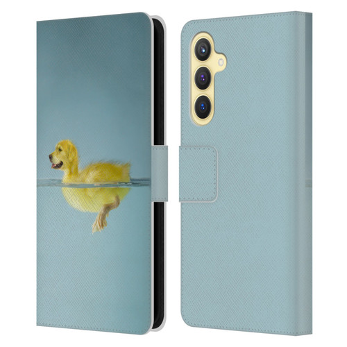 Pixelmated Animals Surreal Wildlife Dog Duck Leather Book Wallet Case Cover For Samsung Galaxy S23 FE 5G