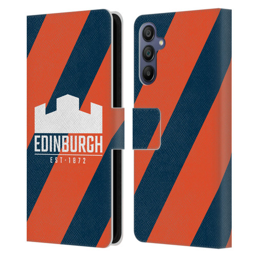 Edinburgh Rugby Logo Art Diagonal Stripes Leather Book Wallet Case Cover For Samsung Galaxy A15